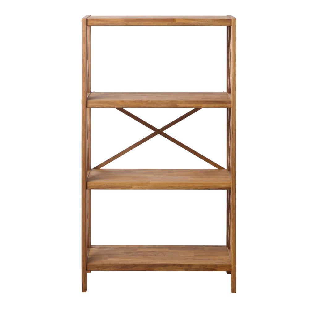 Etajeră în culoare naturală din lemn de stejar 70x124 cm X-Shelf – Unique Furniture
