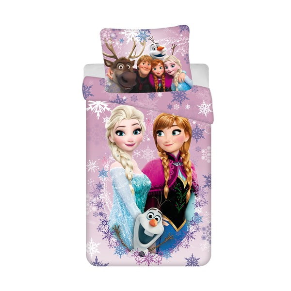 Lenjerie de pat pentru copii din bumbac pentru pat de o persoană 140x200 cm Frozen – Jerry Fabrics