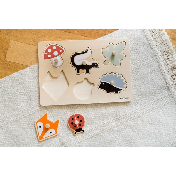 Puzzle (număr de piese 6) de inserat din lemn Forest – Kindsgut-image-2