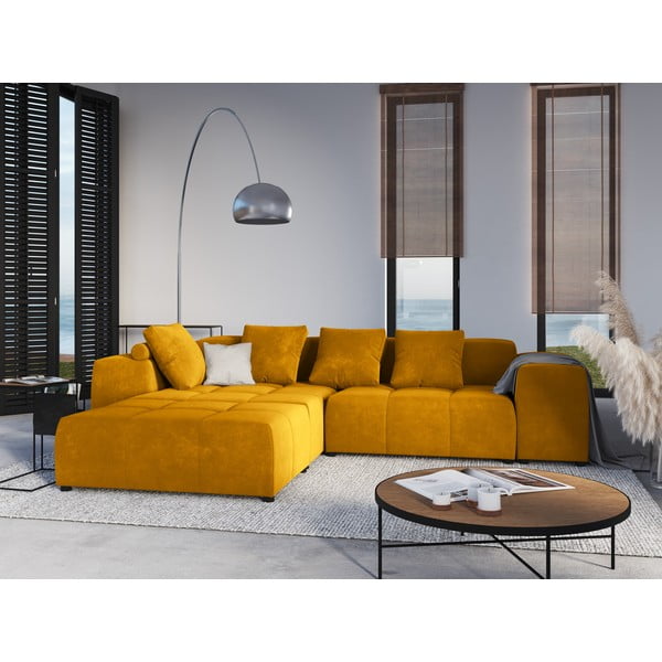 Pernă pentru canapea modulară galbenă cu tapițerie din catifea Rome Velvet - Cosmopolitan Design-image-4