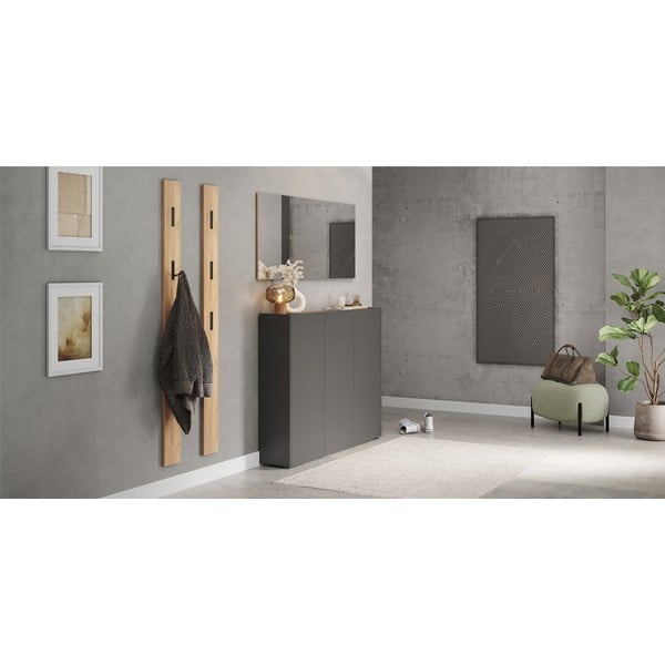 Dulap gri antracit cu aspect de lemn de stejar 138x105x25 cm Libbiano – Germania-image-1