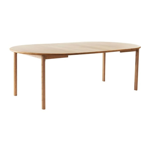 Masă de dining rotundă extensibilă din lemn de stejar cu blat suplimentar ø 120 cm Noor – Hammel Furniture-image-3