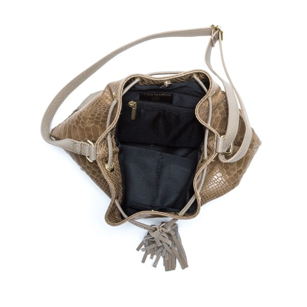 Geantă din piele Isabella Rhea no. 8027, gri cu maro-image-3