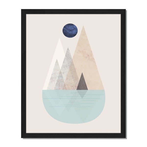 Tablou înrămat Liv Corday Scandi Blue Moon, 40 x 50 cm