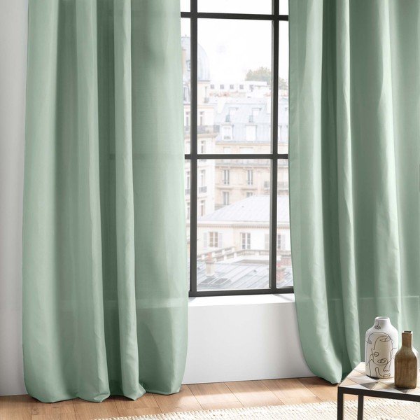 Draperie verde salvie dimout (semi-opacă) din microfibră 140x280 cm Absolu – douceur d'intérieur-image-1