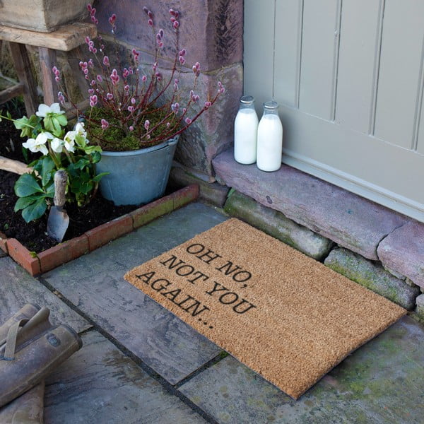 Covoraș de intrare din fibre de nucă de cocos 40x60 cm Oh No Not You Again – Artsy Doormats-image-1
