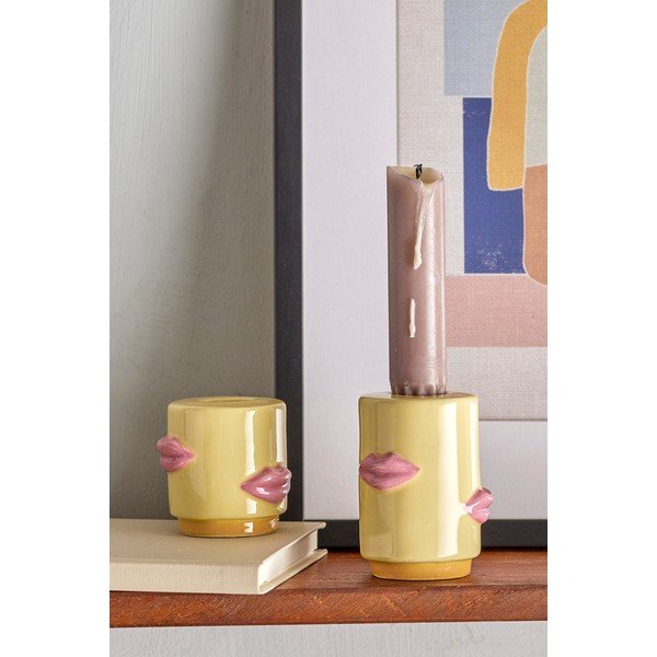 Sfeșnice 2 buc. din gresie Sassy – Bloomingville-image-1