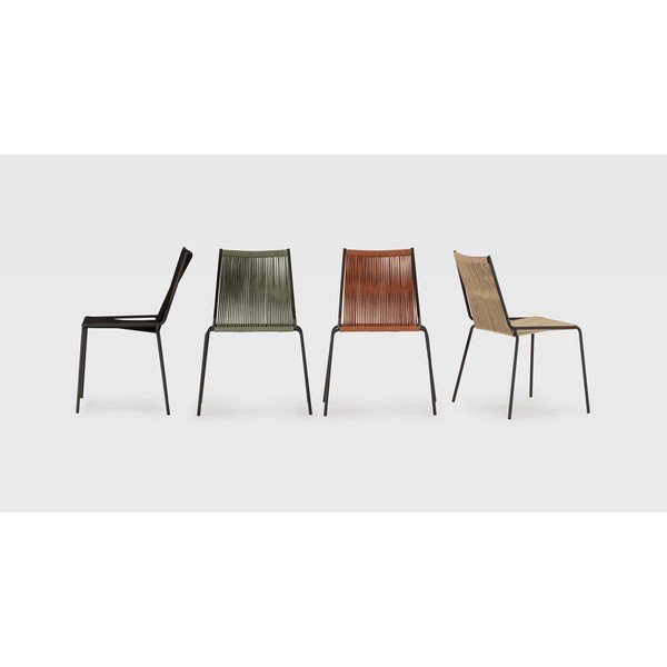 Scaune de dining verzi stivuibile 2 buc. din metal Emily – Marckeric-image-1