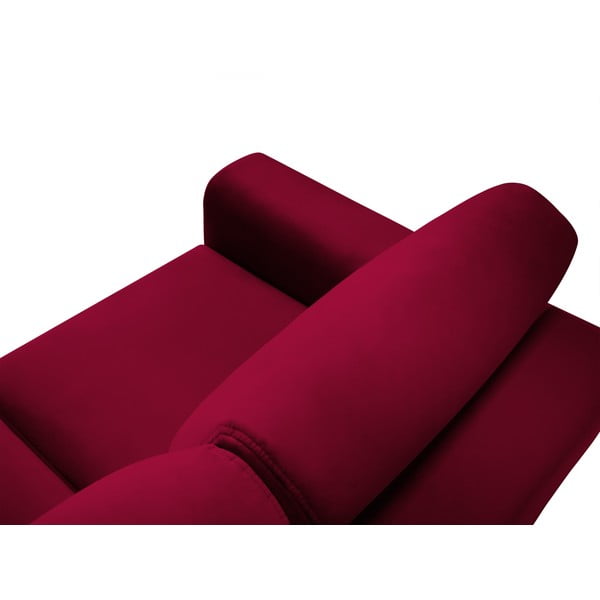 Colțar roșu extensibil, cu spațiu de depozitare cu tapițerie din catifea Kyoto – Cosmopolitan Design-image-4
