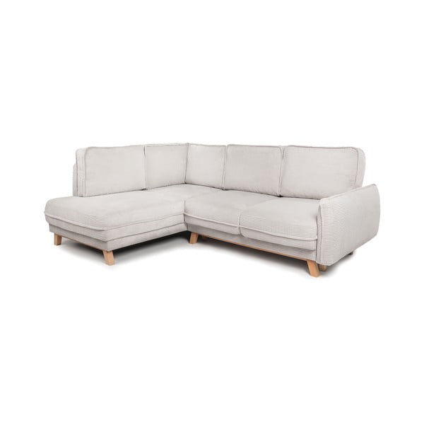 Colțar bej extensibil cu tapițerie din catifea reiată  (cu colț pe partea stângă ) Tori – Bonami Selection-image-2