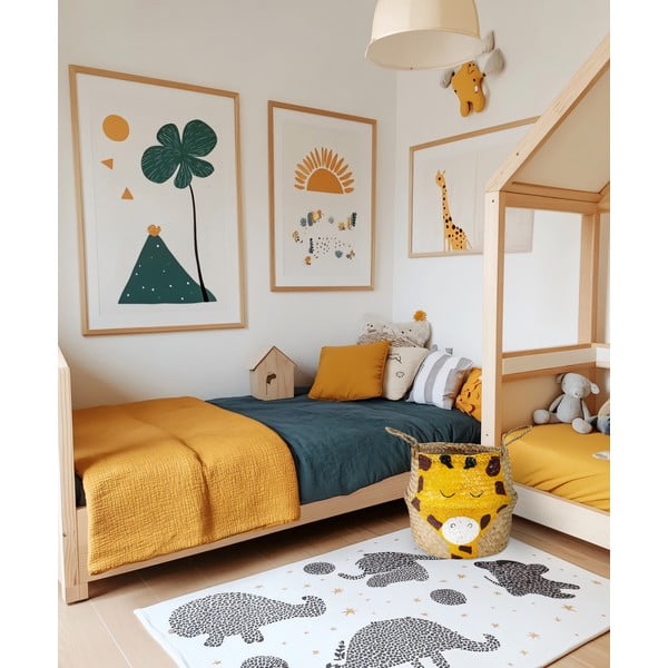 Coș de jucării pentru copii galben/în culoare naturală din iarbă-de-mare ø 30x28 cm Giraffe – Compactor-image-2