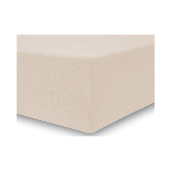 Cearșaf de pat cu elastic DecoKing Nephrite, 180–200 cm, bej-image-1