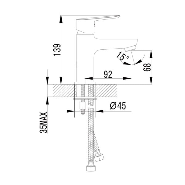 Baterie argintiu-lucios pentru chiuvetă înaltă Small – Sapho-image-1