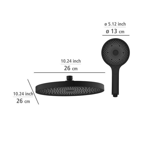 Set de duș negru din oțel inoxidabil 120 cm Soft Water – Wenko-image-3