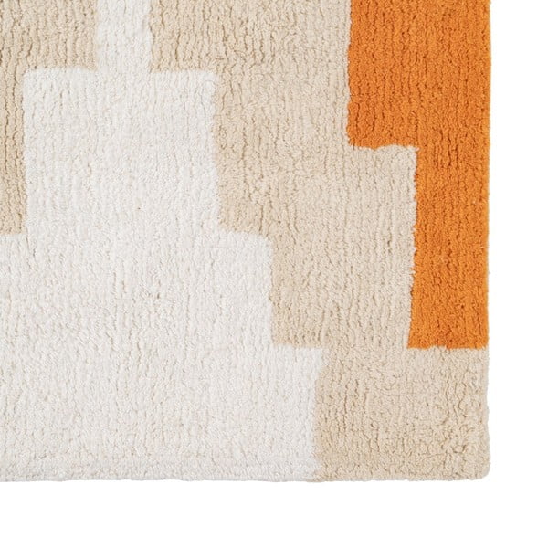 Covor tip traversă portocaliu lavabil din bumbac 90x175 cm Azteca – Ixia-image-2