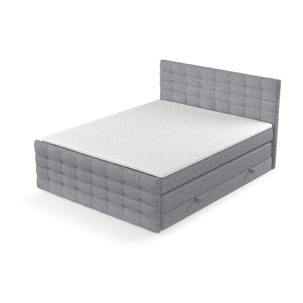 Pat boxspring gri cu spațiu de depozitare 160x200 cm Blend – Maison de Rêve-image-3