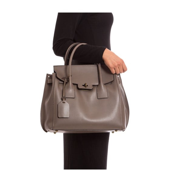 Geantă din piele Isabella Rhea no. 479, gri cu maro-image-3