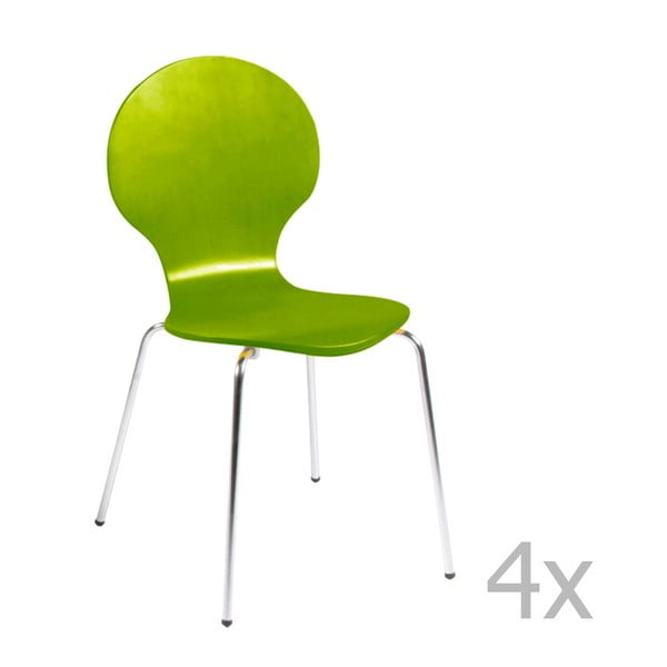 Set 4 scaune Actona Marcus Dining Chair, verde