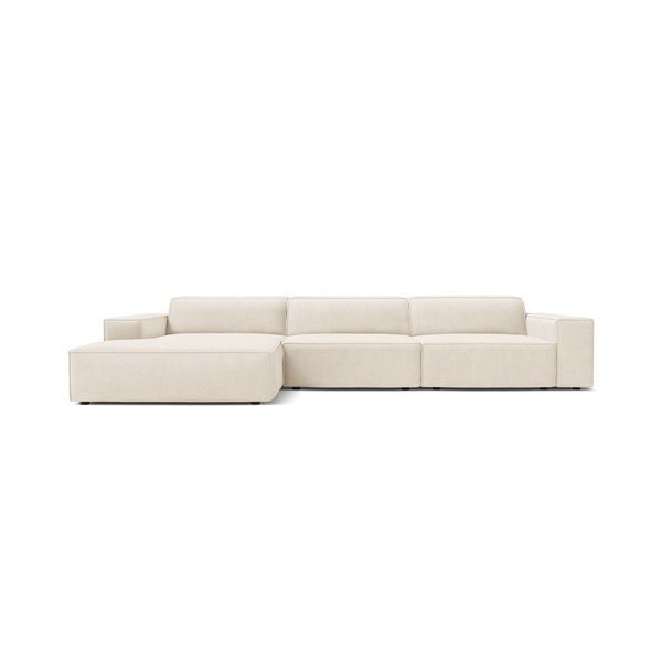 Colțar modular crem cu tapițerie din catifea (cu colț pe partea stângă/cu șezlong) Jodie – Micadoni -image-3