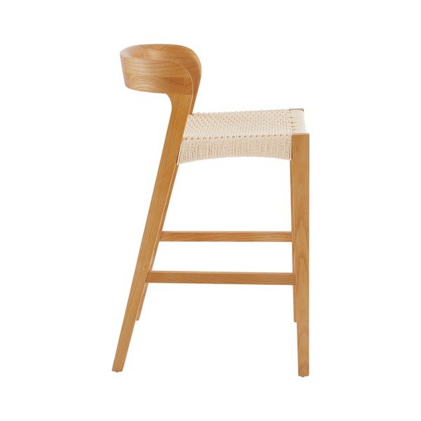 Scaun de bar în culoare naturală din lemn de ulm (înălțime șezut 65 cm) Vikdalen – Jotex-image-3