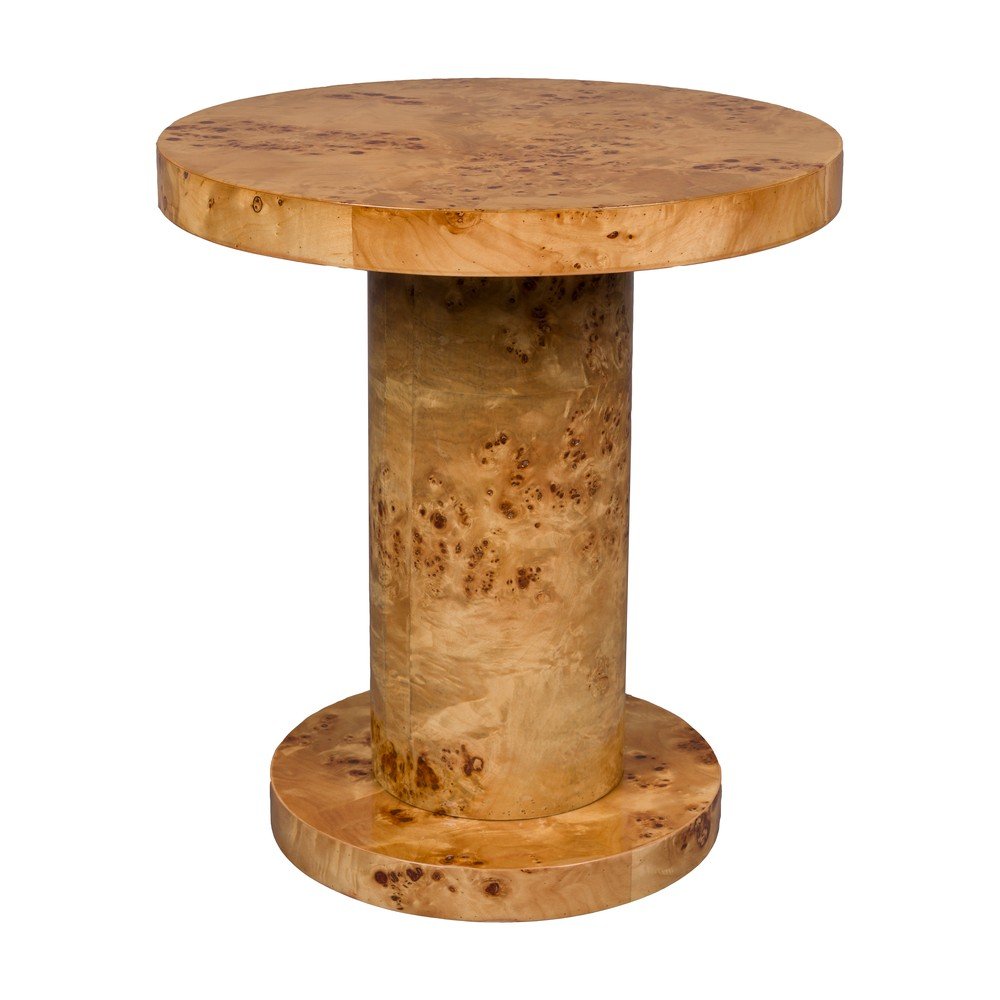 Măsuță auxiliară rotundă cu aspect de lemn de nuc ø 46 cm Quinn – Dutchbone