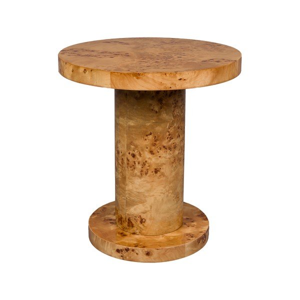 Măsuță auxiliară rotundă cu aspect de lemn de nuc ø 46 cm Quinn – Dutchbone