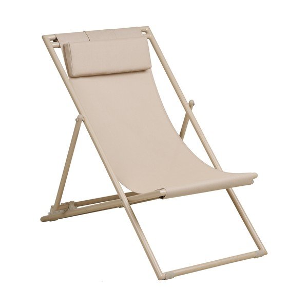 Șezlong de grădină bej din metal Curtis – House Nordic