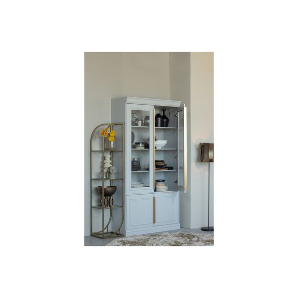 Vitrină gri deschis din lemn de pin 110x215x44 cm Organize – WOOOD-image-1