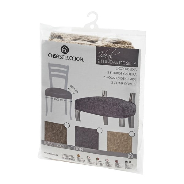 Husă maro elastică pentru scaun Ideal – Casa Selección-image-2