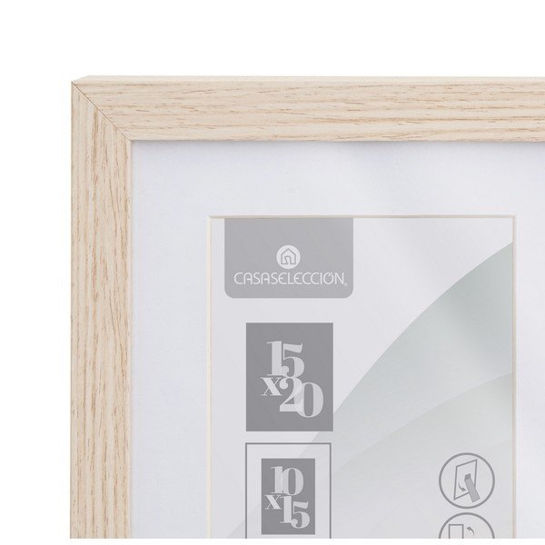 Ramă foto în culoare naturală cu picior de susținere, de agățat 17,5x22,5 cm Sencillo – Casa Selección-image-2