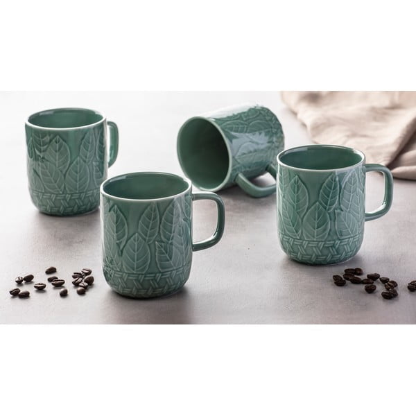 Căni turcoaz 4 buc. din porțelan 400 ml Heath Jade – Ladelle-image-1