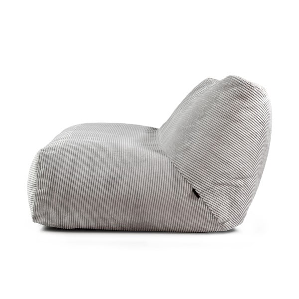 Fotoliu bean bag gri deschis cu tapițerie din catifea reiată Sofa Tube 160 – SLOWDOWN-image-3
