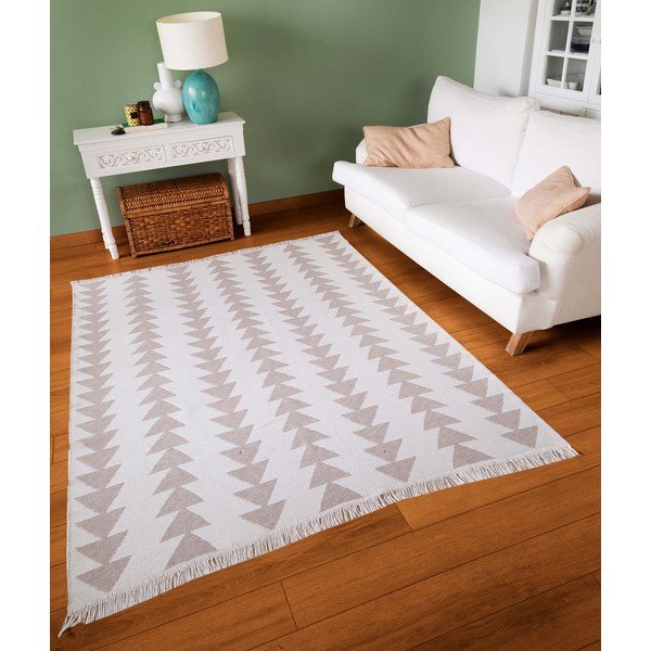 Covor din bumbac Oyo home Duo, 60 x 100 cm, alb-bej-image-1