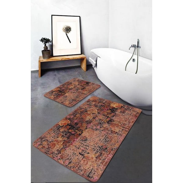 Covorașe de baie maro 2 buc. din catifea 60x100 cm – Mila Home-image-3