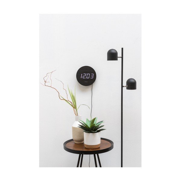 Ceas cu LED de perete Karlsson Round, negru-image-1