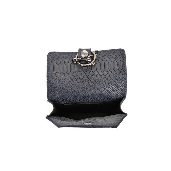 Poșetă din piele Carla Ferreri Bella, albastru închis-image-3