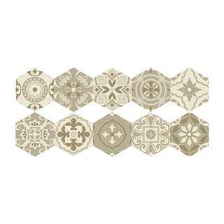 Set 10 autocolante de podea Ambiance Hexagons, 40 x 90 cm