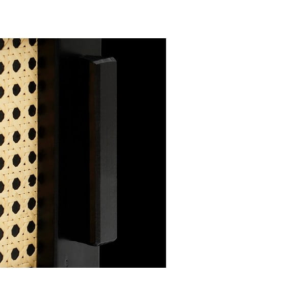 Masă TV din lemn de pin cu uși din ratan Støraa Jolene, negru-image-3