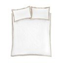 Lenjerie de pat albă-bej din bumbac pentru pat dublu/extinsă 230x220 cm Oxford Lace – Bianca