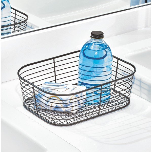 Coș pentru depozitare iDesign Vienna, 23,8 x 18,4 cm, negru-image-1