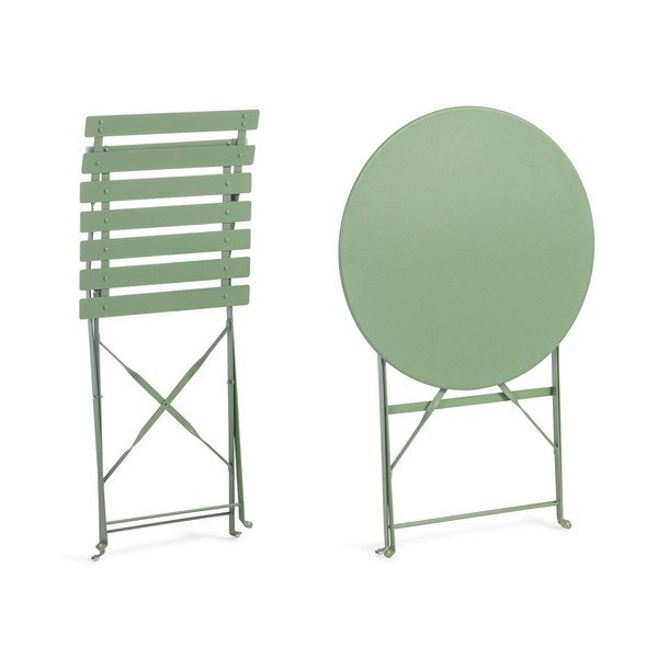 Set de dining pentru grădină verde salvie din oțel pentru 2 persoane Austin – Bizzotto-image-3