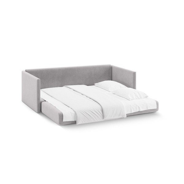 Canapea gri deschis extensibilă cu tapițerie din catifea 209 cm Shannon – Cosmopolitan Design-image-3