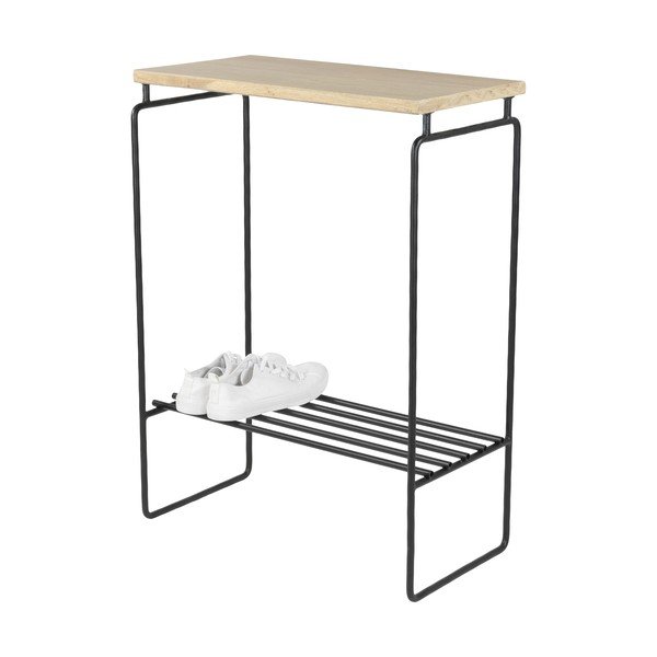 Masă consolă negru-natural cu blat din lemn de stejar 29x57 cm Clint – Spinder Design-image-4