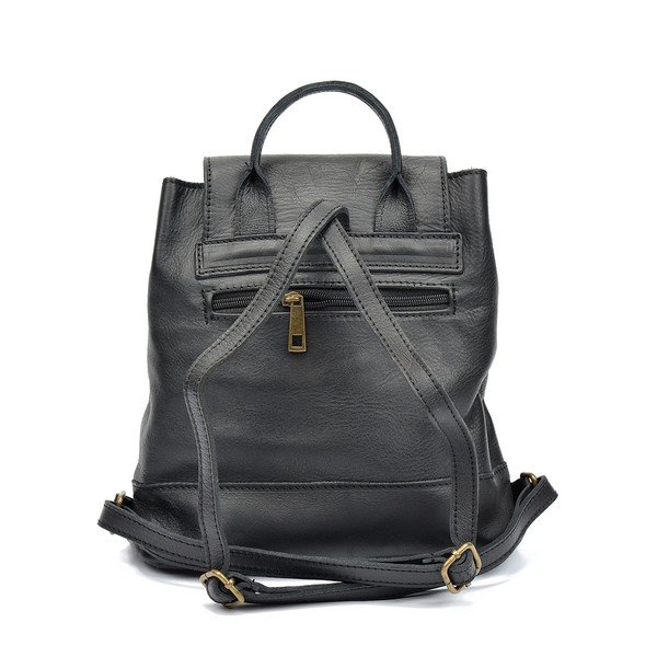 Rucsac din piele Roberta M Ronda, negru-image-1