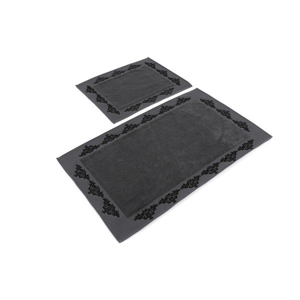 Set 2 covorașe din bumbac pentru baie Hobby Sapphire, gri închis-image-3