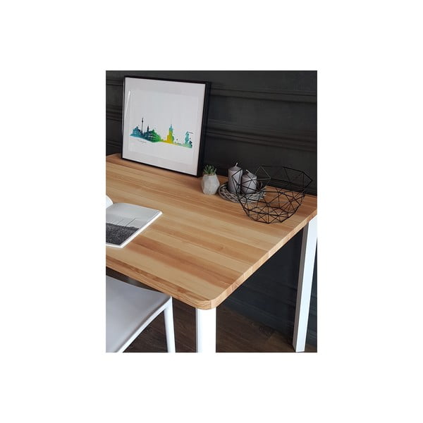 Masă cu picioare rotunjite Ragaba TRIVENTI, 80 x 80 cm, natural-alb-image-1