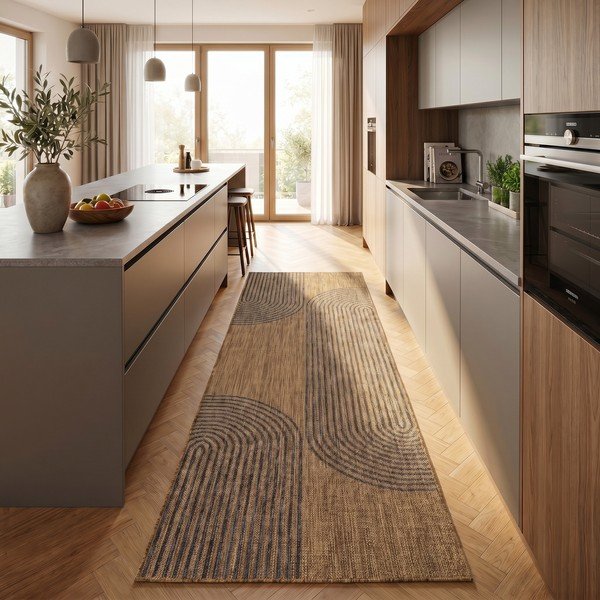 Covor tip traversă pentru interior și exterior negru/maro 80x250 cm Mira 1453 – Ayyildiz Carpets-image-1