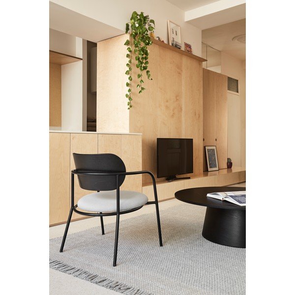 Fotoliu negru-gri în decor de frasin Eclipse - Teulat-image-1