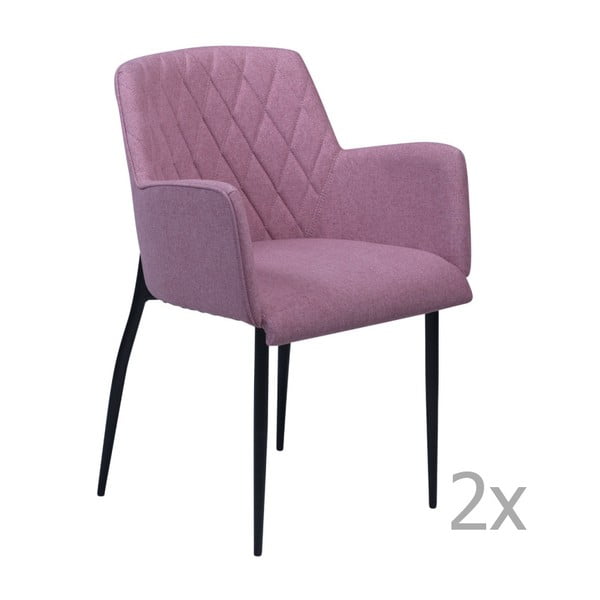 Set 2 scaune cu cotiere DAN-FORM Rombo, roz