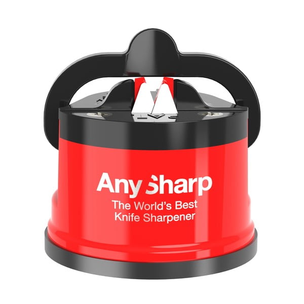Dispozitiv de ascuțit cuțite cu ventuză Gift Company AnySharp, roșu